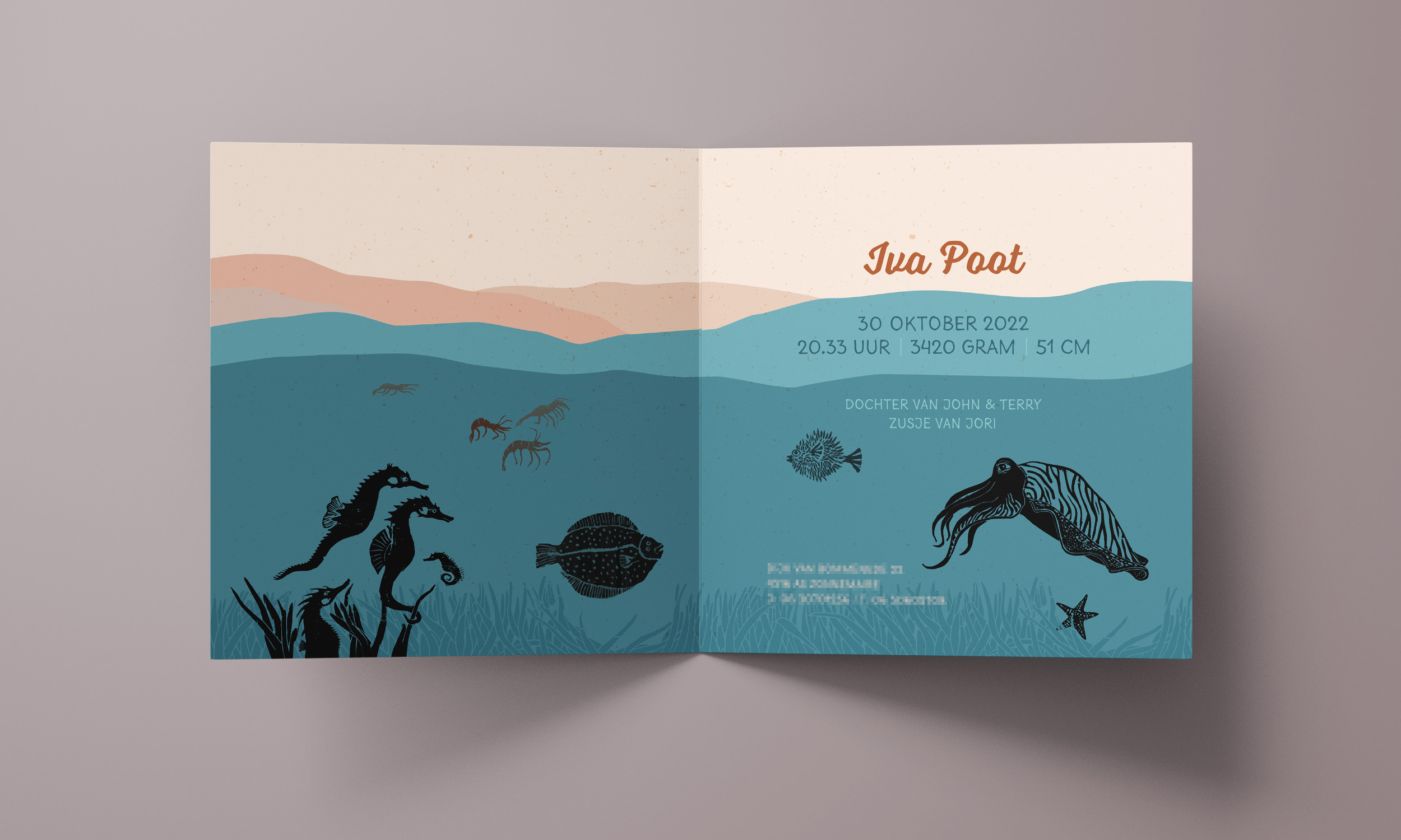 Geboortekaartje Iva binnenkant