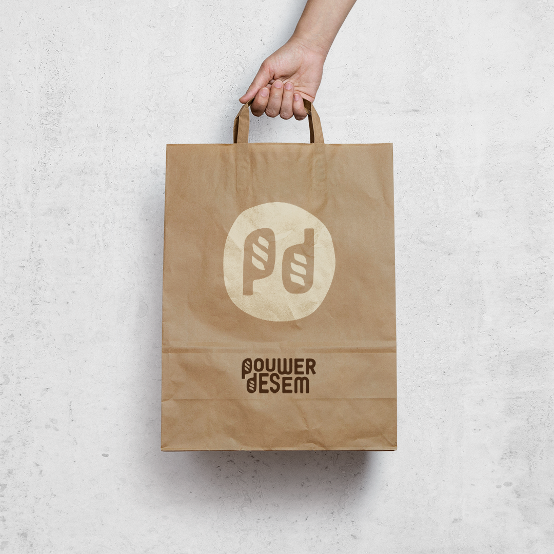 papieren tas logo met beeldmerk